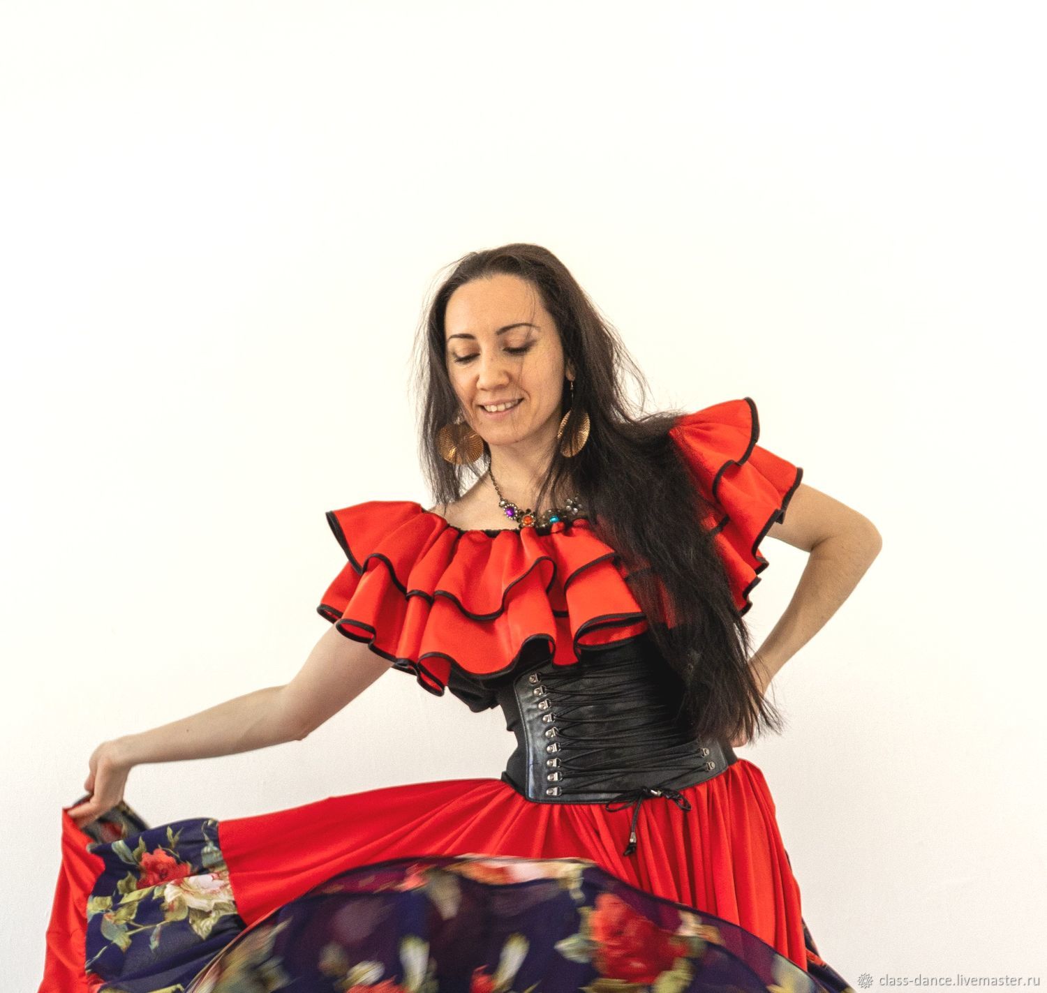Блузка цыганская фламенко с воланами 