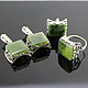 Verona jewelry set with jade and 925 sterling silver DD0003, Jewelry Sets, Yerevan,  Фото №1