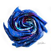 Аксессуары handmade. Livemaster - original item Blue silk handkerchief batik, Mandala female power, handmade Scarf. Handmade.