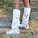 Order FIORE-Handmade white boots-Boots with large perforation. Febe-handmade. Livemaster. . High Boots Фото №3