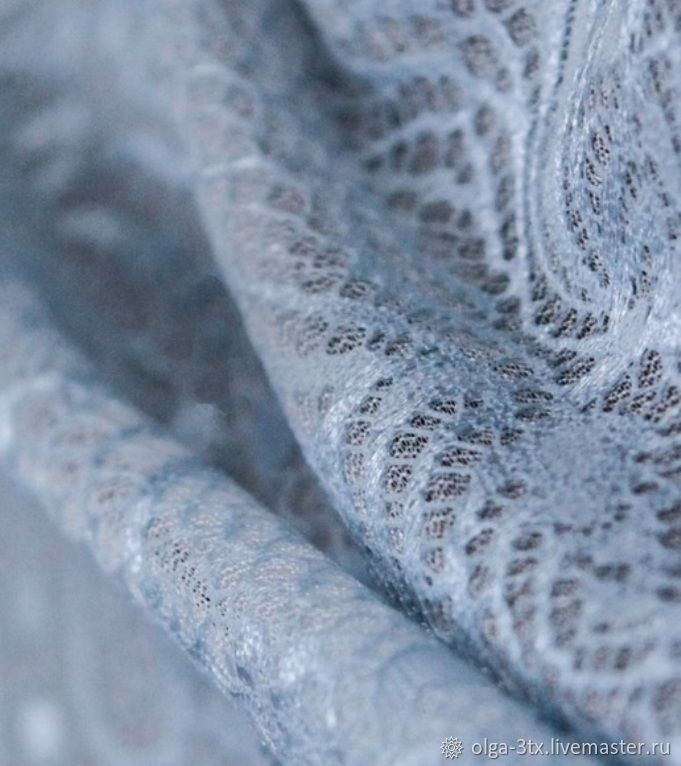 Blue guipure, Fabric, Ramenskoye,  Фото №1