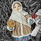 Ватная елочная игрушка - Красавица Анюта. Елочные игрушки. Елена Хадеева - декор. Ярмарка Мастеров.  Фото №7