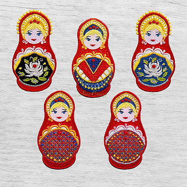 Матрешка Аппликация вышитая нашивка 10,5х5,5см патч. . Материалы для творчества ручной работы - Ярмарка Мастеров Материалы для творчества ручной работы. Ярмарка Мастеров - ручная работа Матрешка Аппликация вышитая нашивка 10,5х5,5см патч. Handmade.