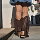 TEXANO - Suede boots-Cossacks with fringe - Autumn-Winter. High Boots. Febe-handmade. My Livemaster. Фото №4