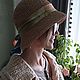 Шляпка из рафии с шелковой лентой. Шляпы. Татьяна Терещенко. Ярмарка Мастеров.  Фото №4