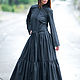 Long black shirt dress - KA0195CT. Dresses. EUG fashion. Online shopping on My Livemaster.  Фото №2