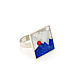 RING ' Blue white red'. Ring size 18.5-19. Rings. ARIEL - MOSAIC. My Livemaster. Фото №4