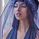 Turban hat hijab of blue velvet with veil, Turban, Moscow,  Фото №1