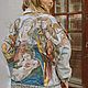 Painting on the fabric of the Madonna. Drawing on a denim jacket Ave Maria. Outerwear Jackets. nataliadenimart. Online shopping on My Livemaster.  Фото №2