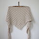 Shawl knitted from cotton and flax (shawl/Bacchus). Shawls1. SolarisArtis. My Livemaster. Фото №4