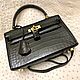 Classic bag made of genuine crocodile leather, in black!, Classic Bag, St. Petersburg,  Фото №1
