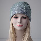 Аксессуары handmade. Livemaster - original item Felted women`s hat.Warm Wool Felted Grey Beanie Hat. Handmade.