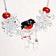 'Bullfinch': lampwork necklace on a silver chain. Necklace. BeautyGlassByKate(Lampwork) (beauty-glass). My Livemaster. Фото №4