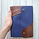 A5 leather notebook blue with brown, Notebooks, St. Petersburg,  Фото №1
