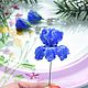 Комплект украшений "Ирис" синий ирис с серьгами - бутонами. Комплекты украшений. Татьяна Петрова. Украшения.. Ярмарка Мастеров.  Фото №6