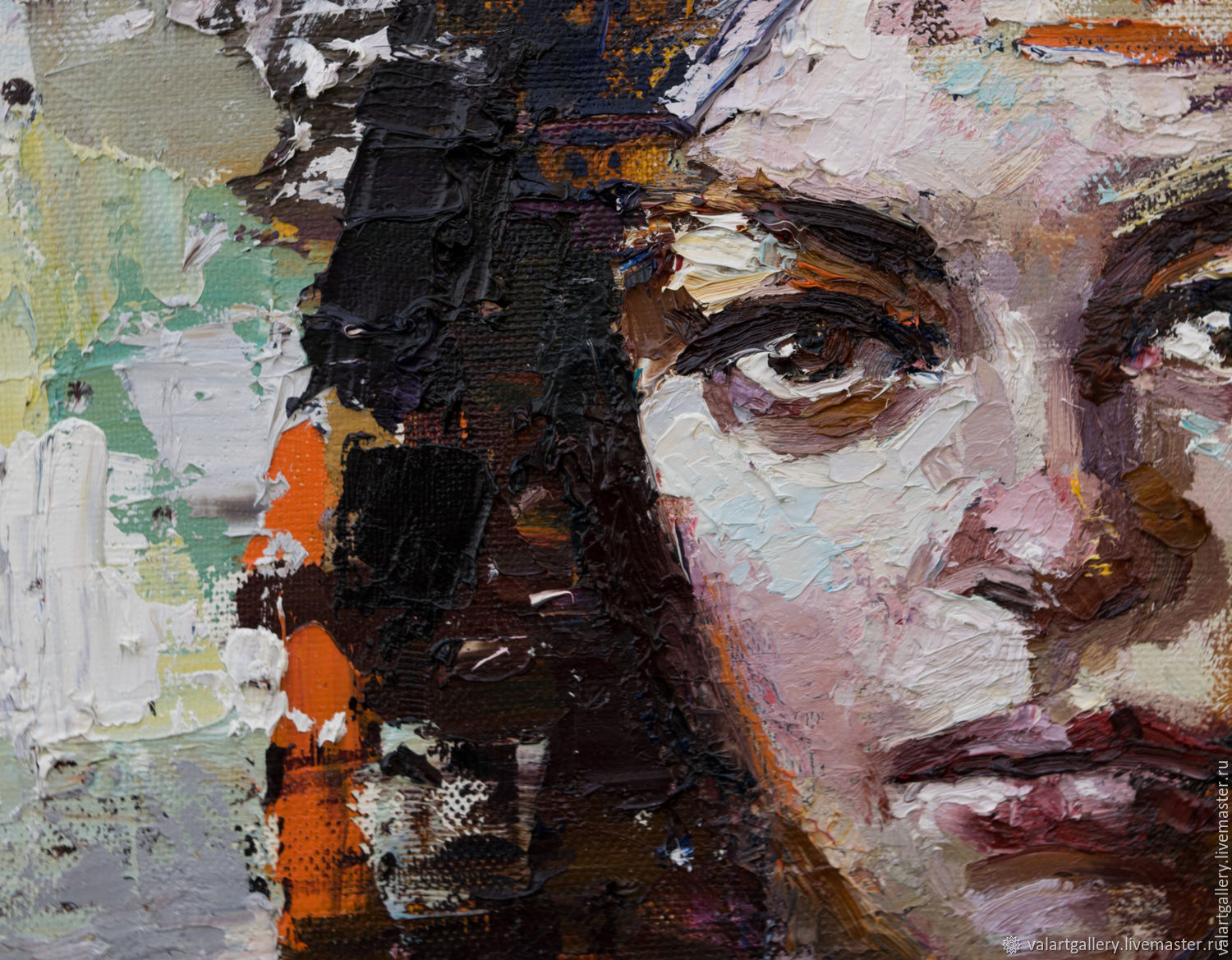 Abstract woman portrait painting, Original oil painting