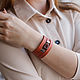 Red bracelet for women with agate stone, Bead bracelet, Cheremshanka,  Фото №1