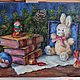Order Christmas Bunny. Oil on canvas on cardboard, 30h40 x  cm. Tatiana Chepkasova. Livemaster. . Pictures Фото №3