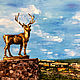 Oil painting of My town.Deer, Pictures, Moscow,  Фото №1