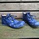 Кожаные ботинки БРОГИ синие. Ботинки. KoLena88. Интернет-магазин Ярмарка Мастеров.  Фото №2