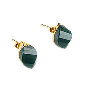 Украшения handmade. Livemaster - original item Earrings with green onyx, stud earrings with onyx, with stones. Handmade.
