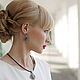 Earrings-ear-stud Enfilade with bronze insert, Stud earrings, Belaya Cerkov,  Фото №1
