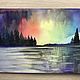 Watercolor painting landscape with Northern lights 'Presentation' »270h390 mm. Pictures. chuvstvo-pozitiva (chuvstvo-pozitiva). My Livemaster. Фото №5