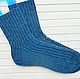 Мужские вязаные носки Dark blue. Носки. Анастасия Хомякова-Тарасова. Интернет-магазин Ярмарка Мастеров.  Фото №2
