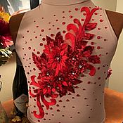 Материалы для творчества handmade. Livemaster - original item Lace embroidery Red color. Handmade.