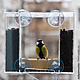 Оконная кормушка для птиц `Эльбрус` крепится на стекло с помощью присосок.