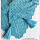 Crochet hand made mini-shawl "Azure Sea". Shawls. Magic lace. Online shopping on My Livemaster.  Фото №2
