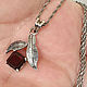 Vintage silver chain garnet pendant. Vintage pendants. Bijoudelice. Online shopping on My Livemaster.  Фото №2