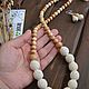 Комплект "Белый лён" (бусы и серьги). Комплекты украшений. Natural_beads. Интернет-магазин Ярмарка Мастеров.  Фото №2