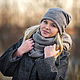 Set in a chunky knit knit. Color beige, Headwear Sets, Moscow,  Фото №1