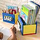 Набор органайзеров для школьного стола "Lego". Настольные органайзеры. Фабрика порядка 'БУКВА ДОМА'. Интернет-магазин Ярмарка Мастеров.  Фото №2