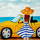 Oil Painting Girl by the Sea Seascape Yellow Car. Pictures. Lana Zaitceva. My Livemaster. Фото №4