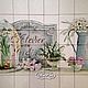 Tiles and tiles: Kitchen apron Provencal chic. Tile. Flera Daminova Rospis farfora. (artflera). Ярмарка Мастеров.  Фото №4