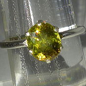 Украшения handmade. Livemaster - original item Sphen 2.06 Carat Natural Green/Yellow Ring 925 Silver. Handmade.