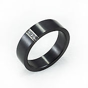 Украшения handmade. Livemaster - original item Black Zirconia ring with diamonds. Handmade.