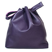 Сумки и аксессуары handmade. Livemaster - original item T-shirt Bag Leather Purple Bag Pack Shopper Leather Bag. Handmade.