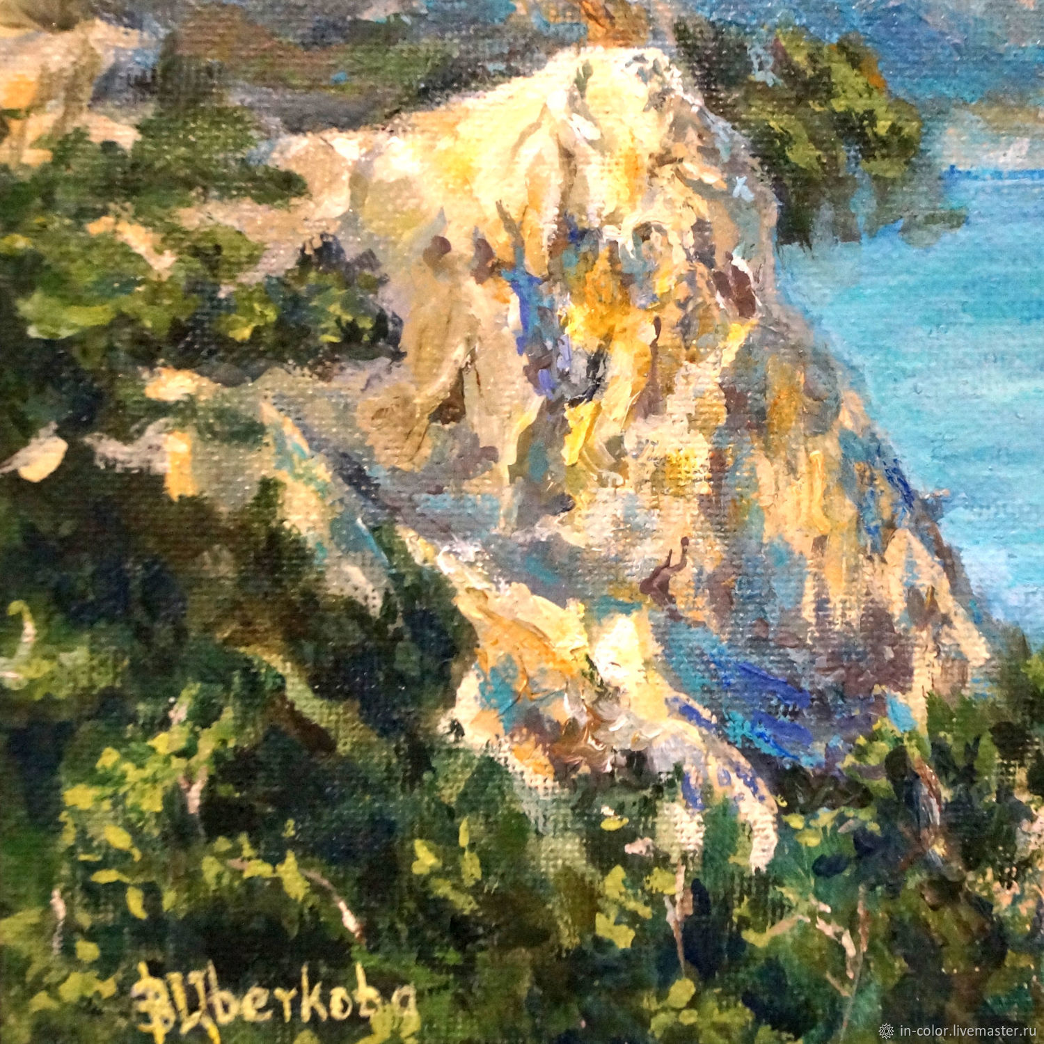 Пейзаж маслом Море и горы 20 x 30 – купить онлайн на Ярмарке Мастеров ...