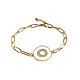 Chain bracelet with enameled pendant, cubic zirconia bracelet, Chain bracelet, Moscow,  Фото №1