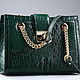 Textured bag made of Siamese crocodile leather IMA0786G1. Classic Bag. CrocShop. My Livemaster. Фото №5