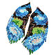 Earrings-brush: Beaded Earrings, Blue Flowers, Long Brushes, Tassel earrings, St. Petersburg,  Фото №1