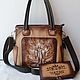 Conjunto de bolso y monedero de cuero con grabado personalizado. Classic Bag. Innela- авторские кожаные сумки на заказ.. Online shopping on My Livemaster.  Фото №2