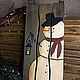 Санки "Снеговик" новогодние деревянные декоративные. Новогодние композиции. Koshkin.Home. Ярмарка Мастеров.  Фото №4
