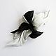 Domino leather flower brooch black and white black and white. Brooches. De-Si-Re. Online shopping on My Livemaster.  Фото №2