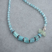 Украшения handmade. Livemaster - original item Necklace beads made of aquamarine Sea in ice (silver by Karen Hill). Handmade.
