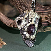 Украшения handmade. Livemaster - original item A copy of the product Pendant with almandine garnet in silver. Electroplating. Handmade.