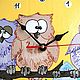 Order Owls Wall clock with hand-painted silent. Clocks for Home (Julia). Livemaster. . Watch Фото №3